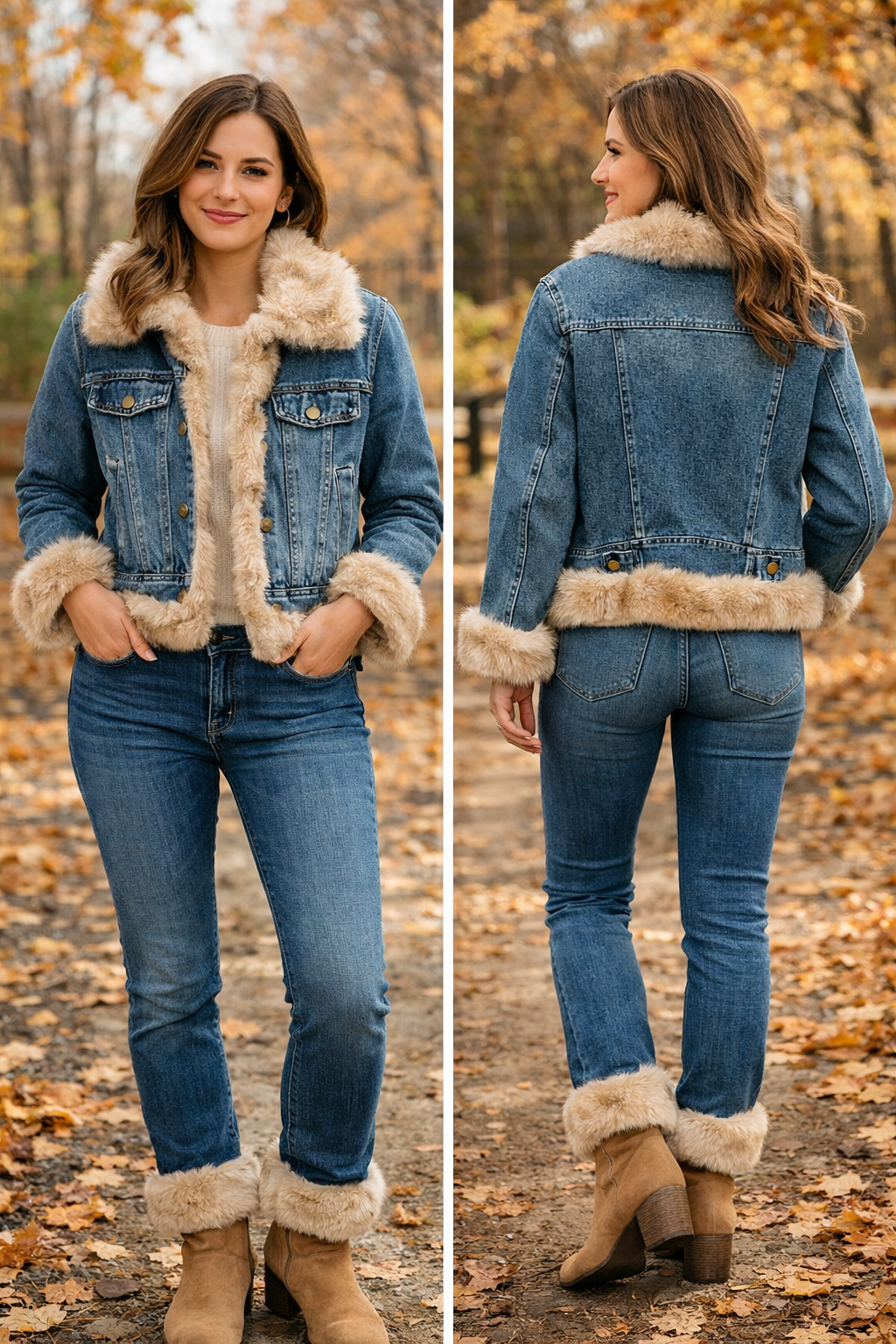 Denim Jacket With fur